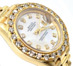 Rolex Ladies Yellow Gold Diamond President Automatic Wristwatch Ref 69178