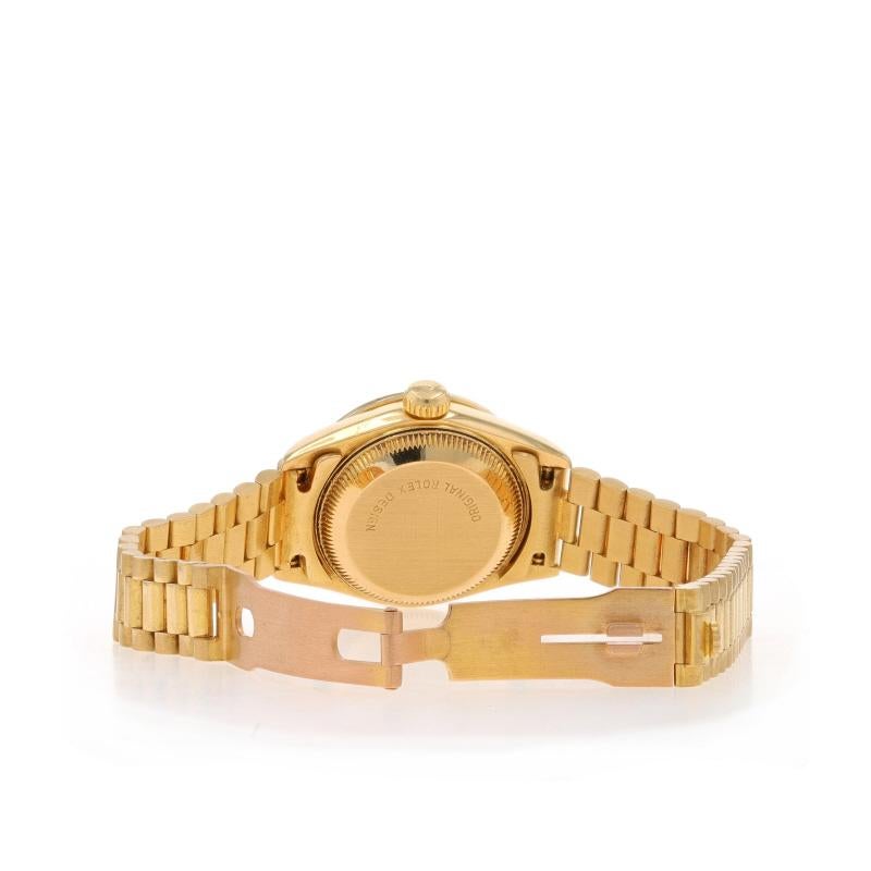 Women's Rolex President Diamond Ladies Wristwatch 69178 Yellow Gold 18k Auto 1 Yr Wnty