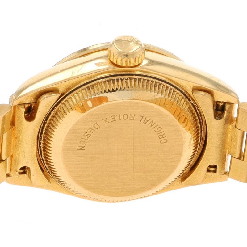 Rolex President Diamond Ladies Wristwatch 69178 Yellow Gold 18k Auto 1 Yr Wnty For Sale 1