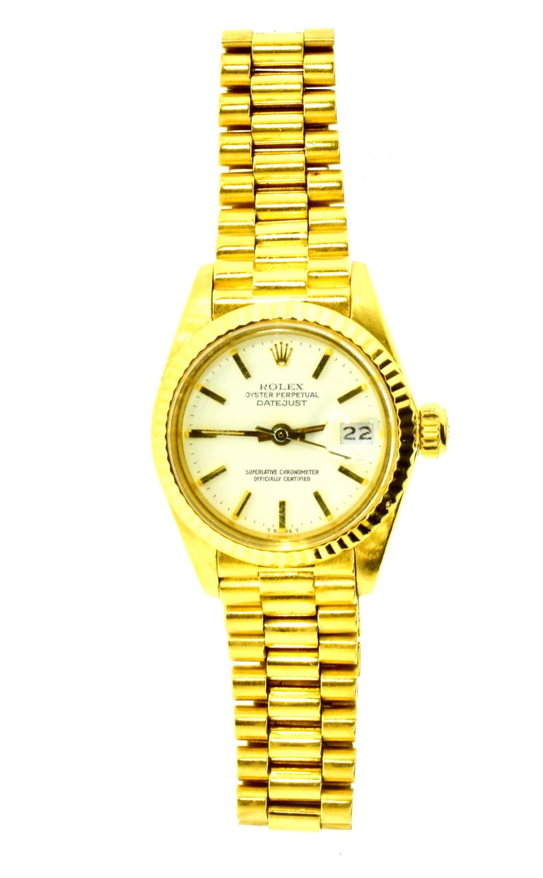 Montre-bracelet Rolex President l8 Oyster Perpetual Datejust en or jaune  pour femmes, 1982. En vente sur 1stDibs | bracelet president rolex, bracelet  rolex femme