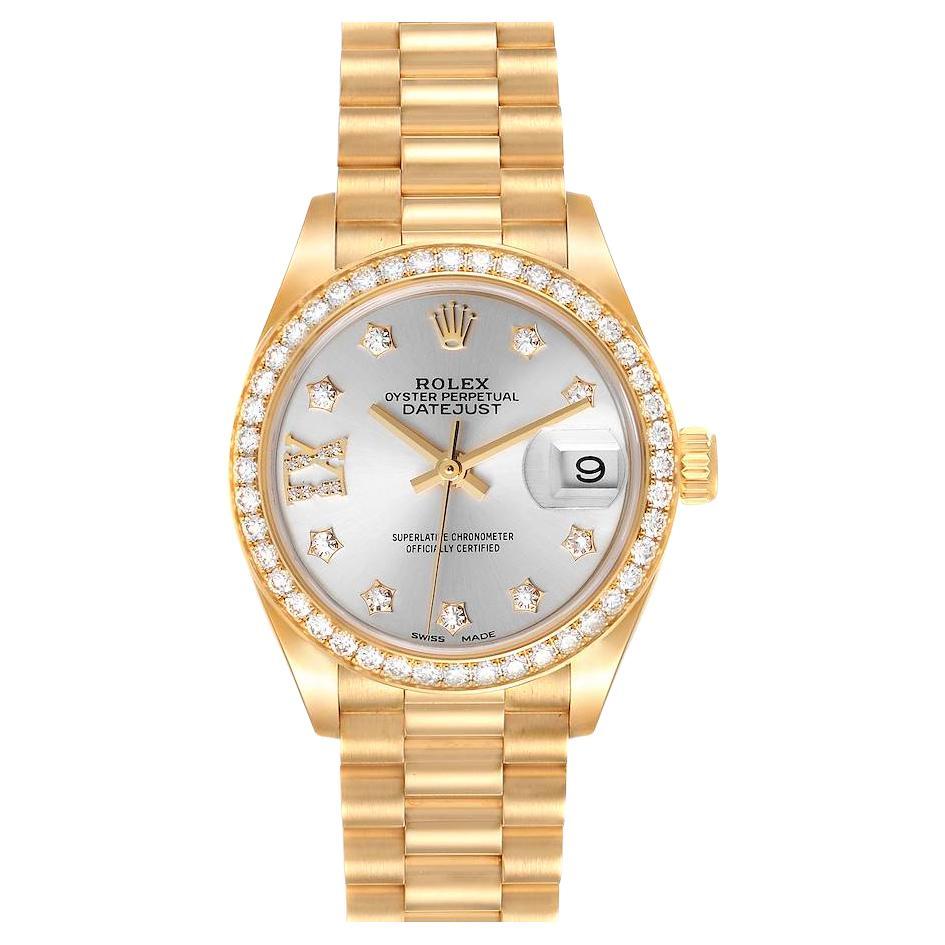 Rolex President Ladies 18k Yellow Gold Diamond Ladies Watch 279138 Box Card