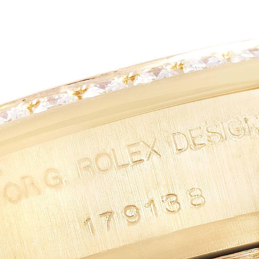 Women's Rolex President Ladies 18k Yellow Gold MOP Diamond Watch 179138 Box Papers For Sale