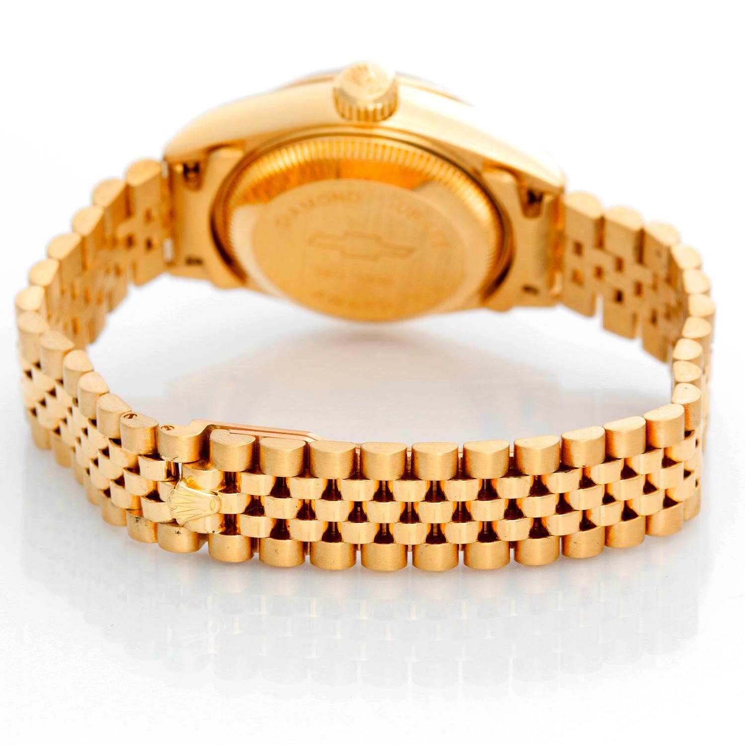 Rolex President Ladies 18 Karat Yellow Gold Watch 69178 In Excellent Condition In Dallas, TX