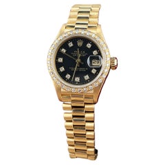 Rolex Präsident Damen 69178 Diamant Zifferblatt Diamant-Zifferblatt Diamant-Lünette 18K Gelbgold