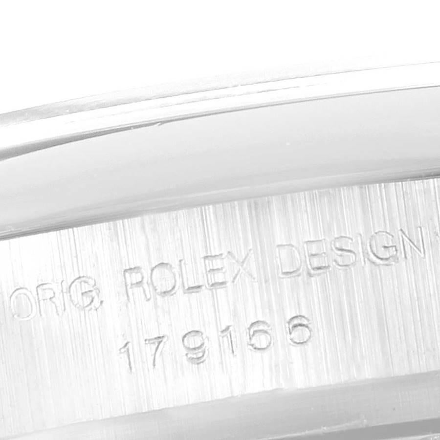 Rolex President Damenuhr 179166, Platin Silber Diamant Zifferblatt Damenuhr im Angebot 3