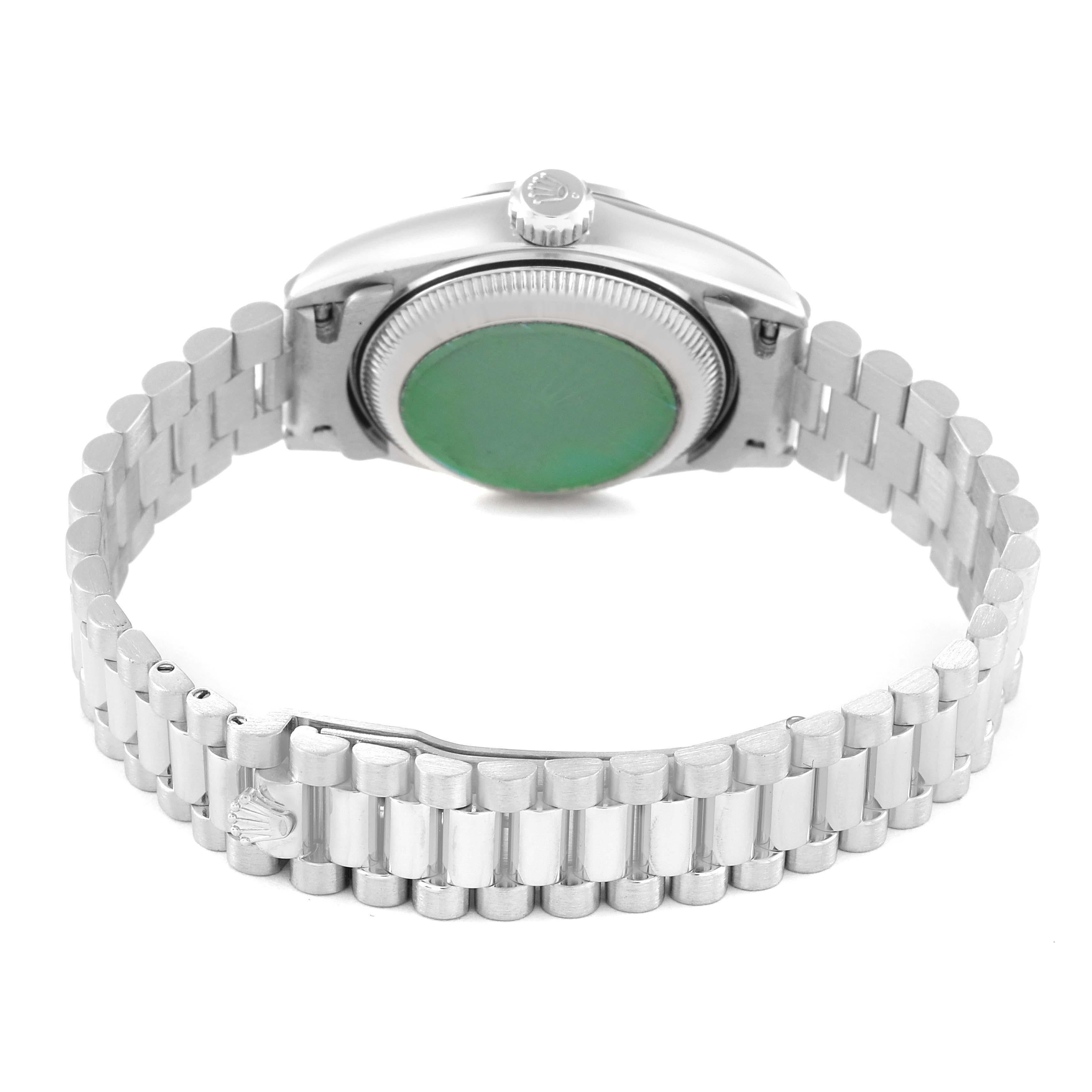 Rolex President Ladies Platinum Silver Diamond Dial Ladies Watch 179166 For Sale 5