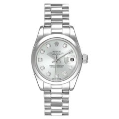 Rolex President Ladies Platinum Silver Diamond Dial Ladies Watch 179166