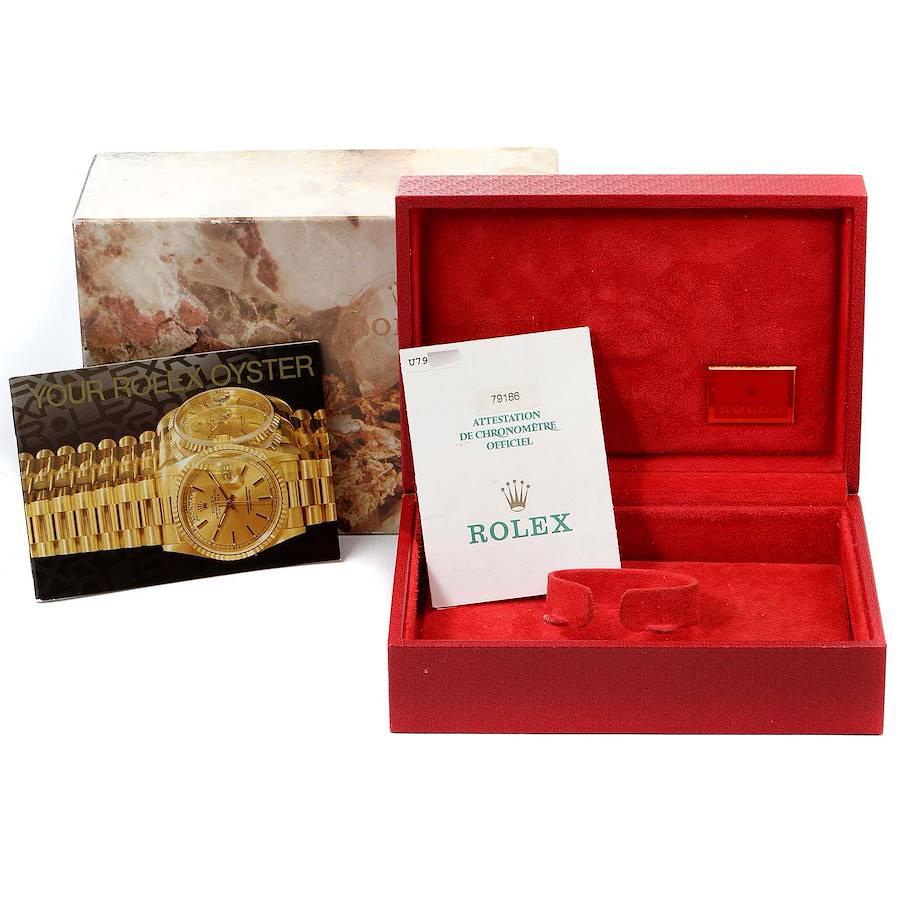 Rolex President Ladies Platinum Silver Diamond Dial Watch 79166 Box Papers 8