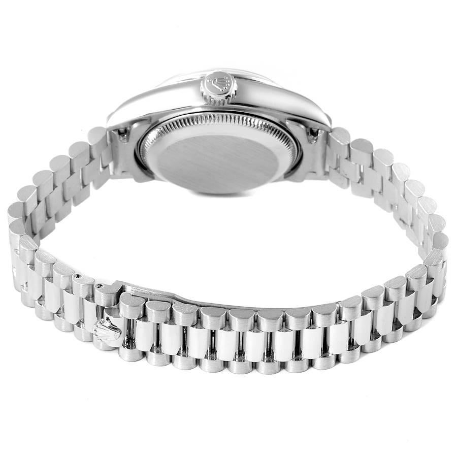 Rolex President Ladies Platinum Silver Diamond Dial Watch 79166 Box Papers 5