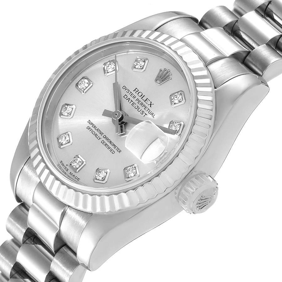 Rolex President Ladies White Gold Diamond Ladies Watch 179179 For Sale 1