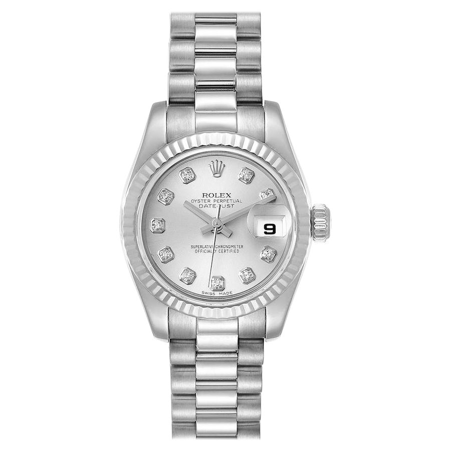 Rolex President Damenuhr Weißgold Diamant Damenuhr 179179 im Angebot