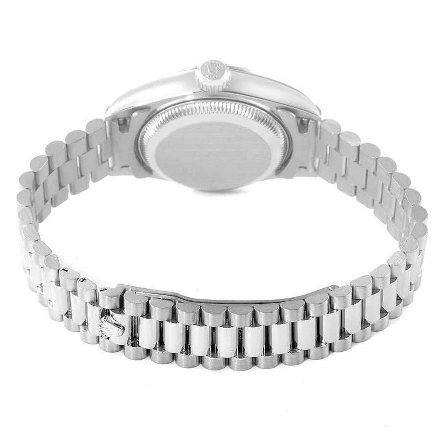 Rolex President Damenuhr, Weißgold Silber Diamant Zifferblatt Damenuhr 79179 im Angebot 3