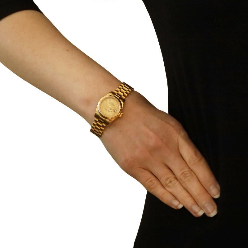 Women's Rolex President Lady-Datejust Wristwatch 179178 Yellow Gold 18k Auto 1 Yr Wnty