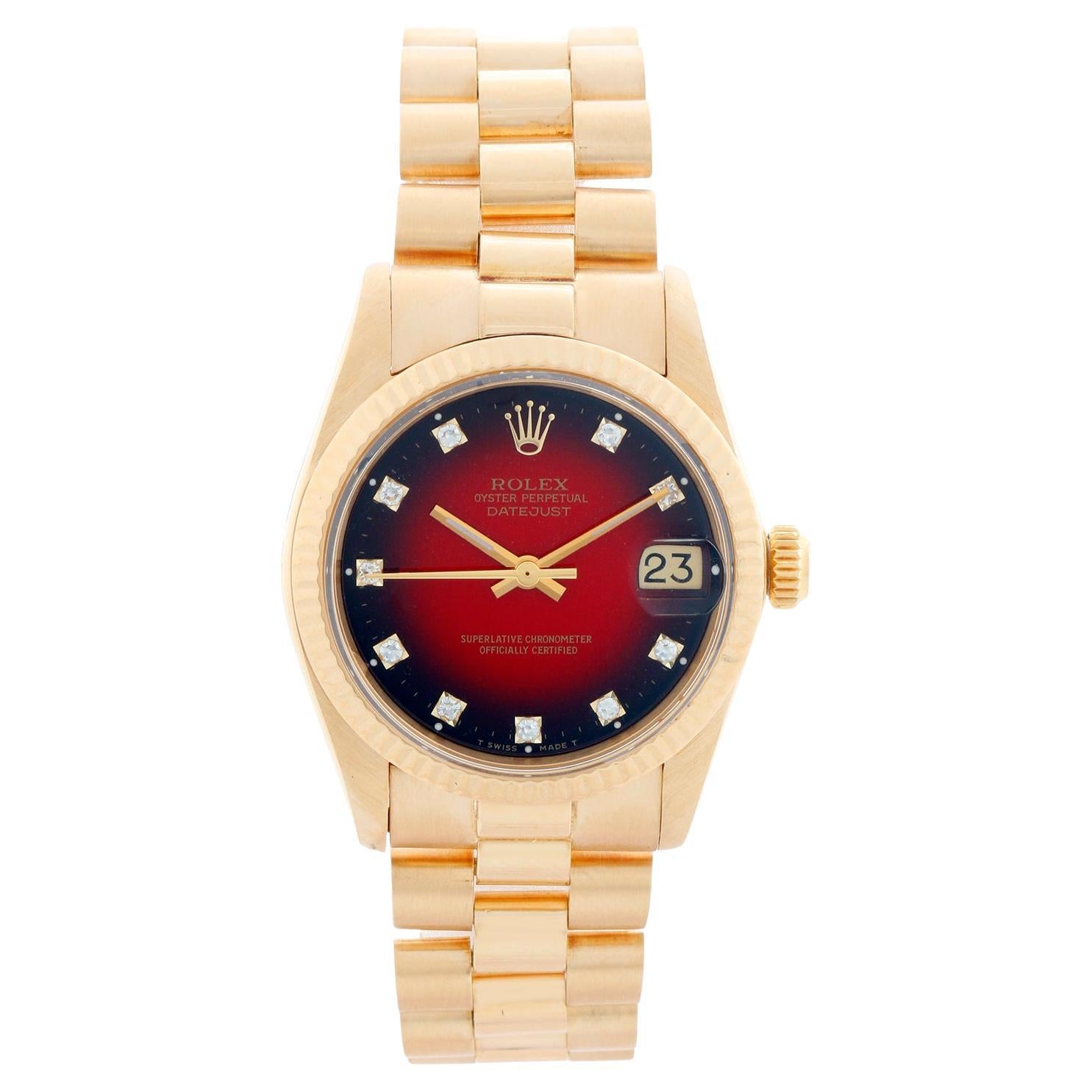 Reloj Rolex President Midsize de oro amarillo de 18 quilates 6827