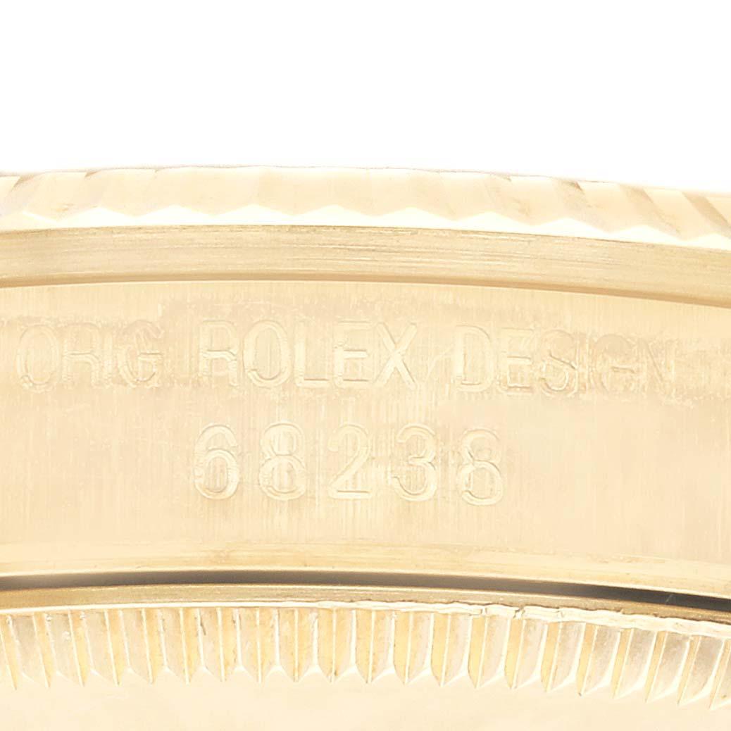 Women's Rolex President Midsize Champagne Dial Yellow Gold Diamond Ladies Watch 68238 For Sale