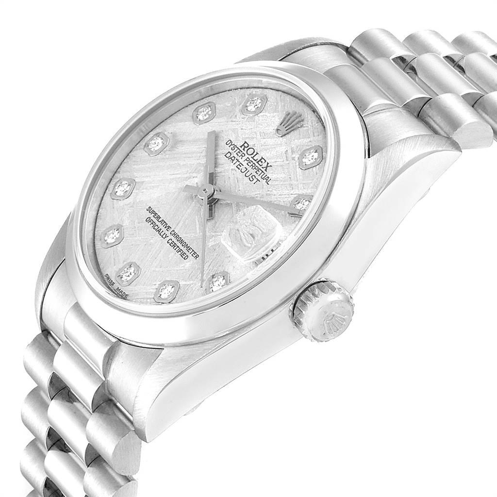 Women's Rolex President Midsize Platinum Meteorite Diamond Ladies Watch 68279 For Sale