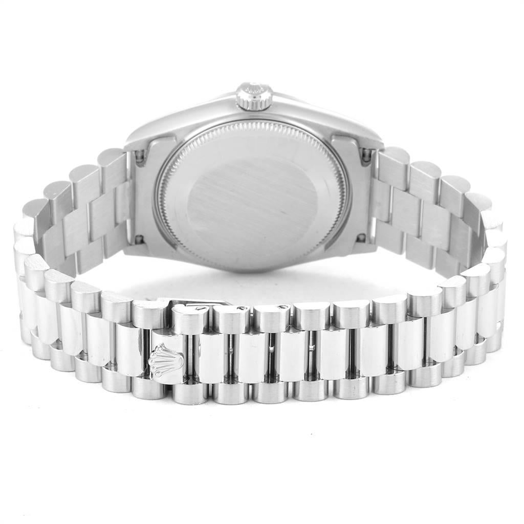 Rolex President Midsize Platinum Meteorite Diamond Ladies Watch 68279 For Sale 4