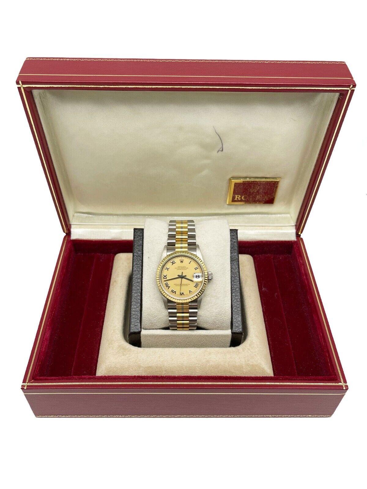 Women's or Men's Rolex President Midsize Tridor 78279 18K Yellow Rose White Gold For Sale