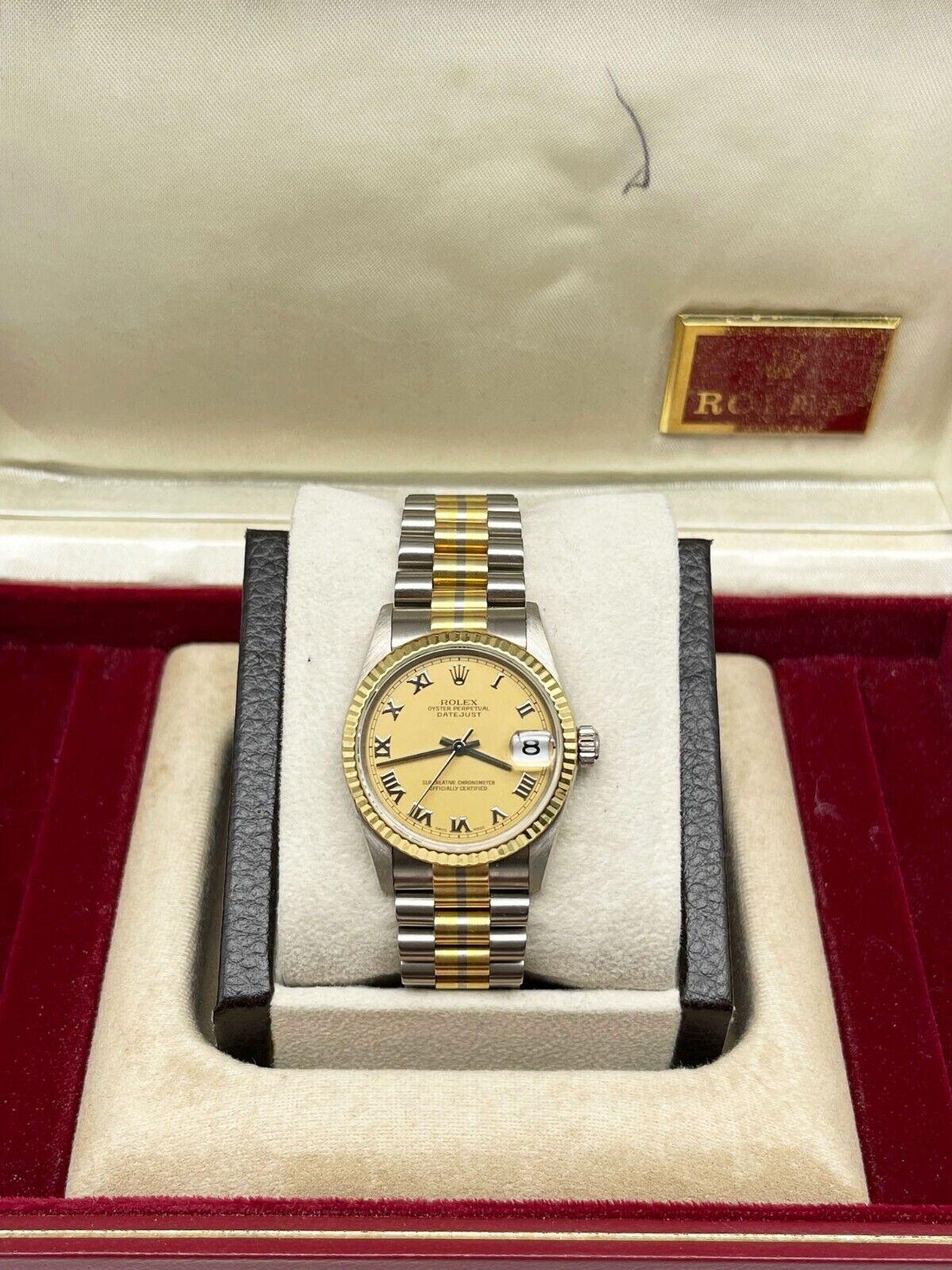Rolex President Tridor 78279 Midsize 31mm 18K Yellow Rose White Gold For Sale 1