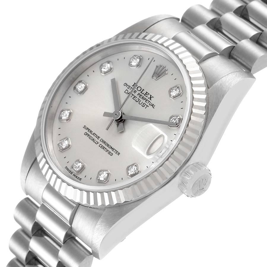 Rolex President Midsize White Gold Diamond Ladies Watch 78279 In Excellent Condition In Atlanta, GA