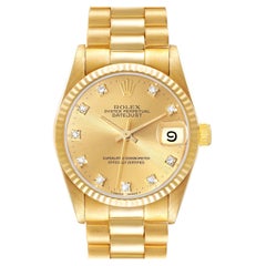 Rolex President Midsize Yellow Gold Diamond Dial Ladies Watch 68278