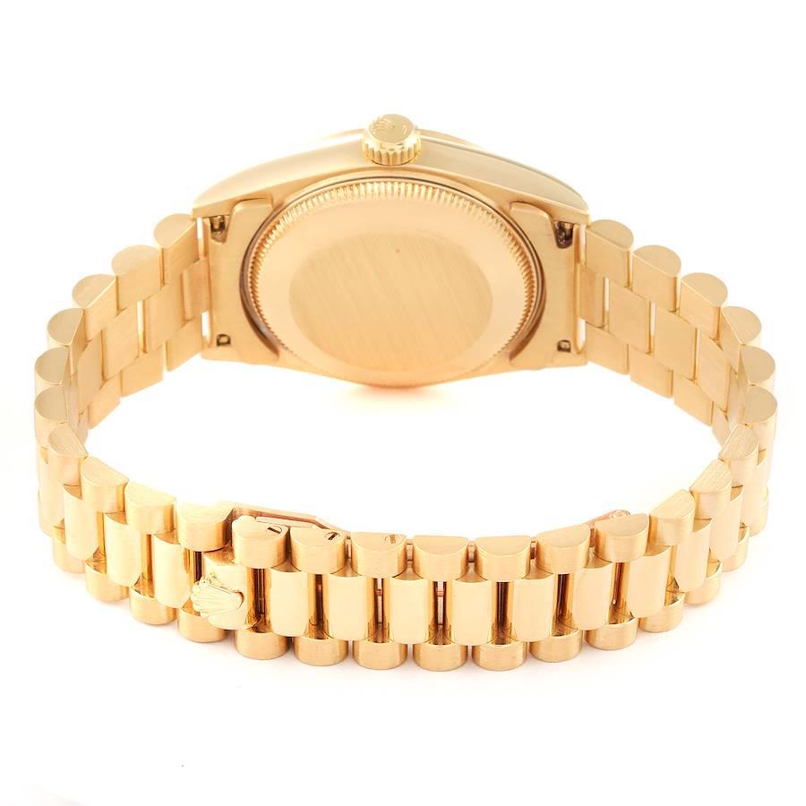 Rolex President Midsize Yellow Gold Diamond Ladies Watch 68238 For Sale 2