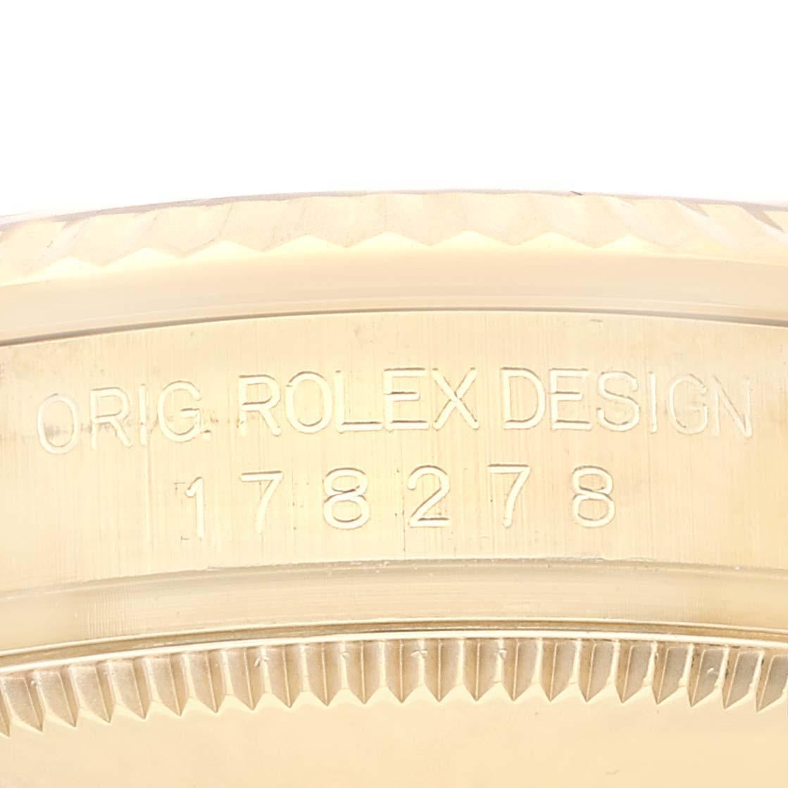 Rolex President Midsize Yellow Gold Mother Of Pearl Diamond Dial Ladies Watch For Sale 3