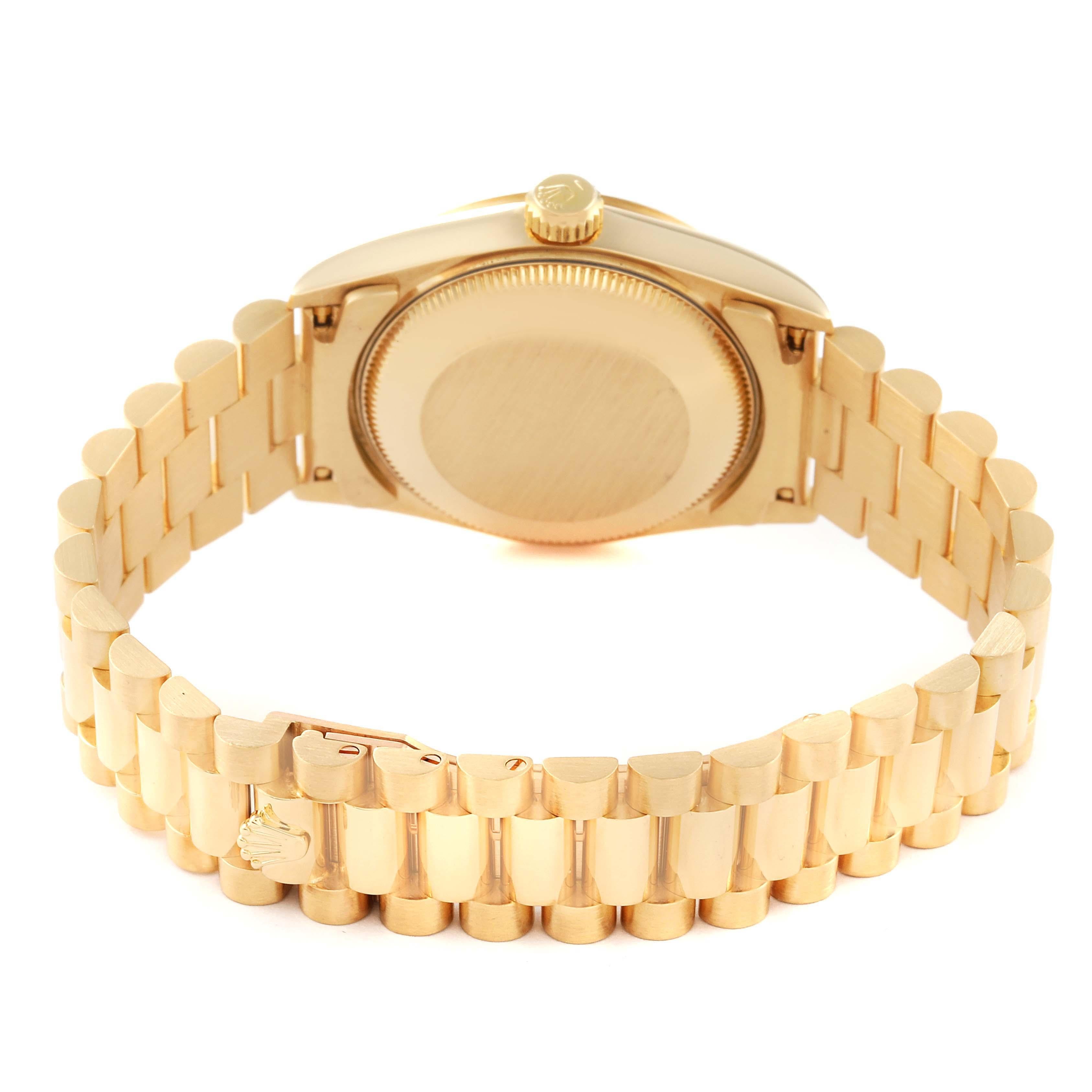 Rolex President Midsize Yellow Gold Myriad Diamond Dial Ladies Watch 68278 3