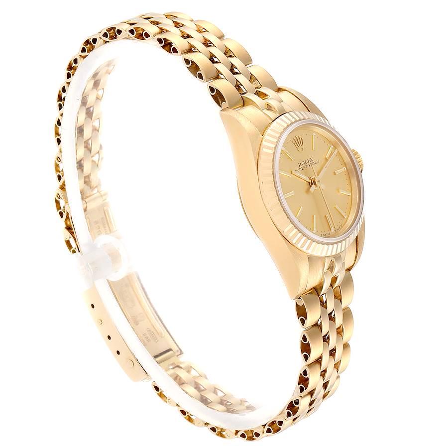 Rolex President No-Date 14 Karat Yellow Gold Ladies Watch 67198 In Excellent Condition In Atlanta, GA