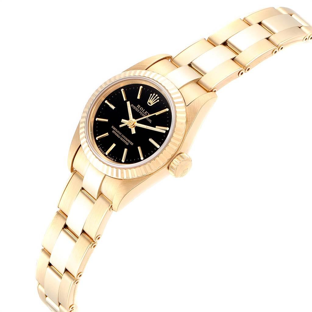 Rolex President No-Date Yellow Gold Black Dial Ladies Watch 67198 For Sale 1