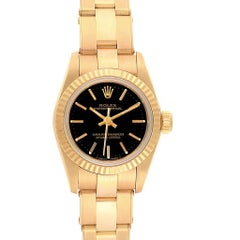 Rolex President No-Date Yellow Gold Black Dial Ladies Watch 67198