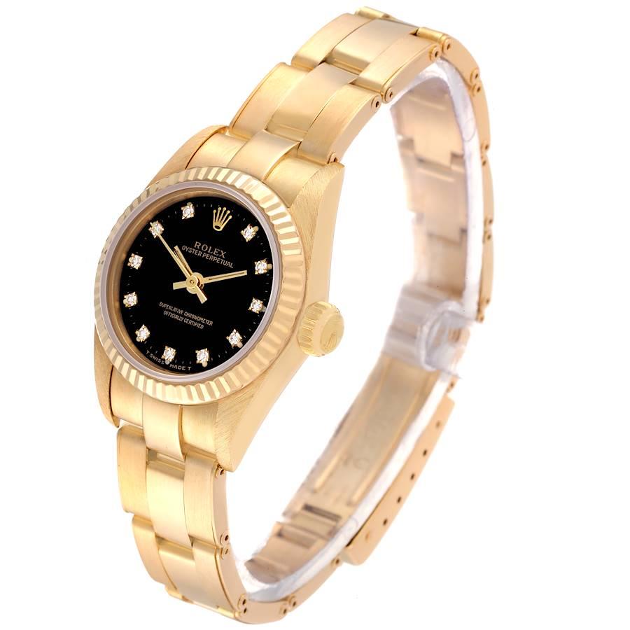 Women's Rolex President No-Date Yellow Gold Diamond Ladies Watch 67198