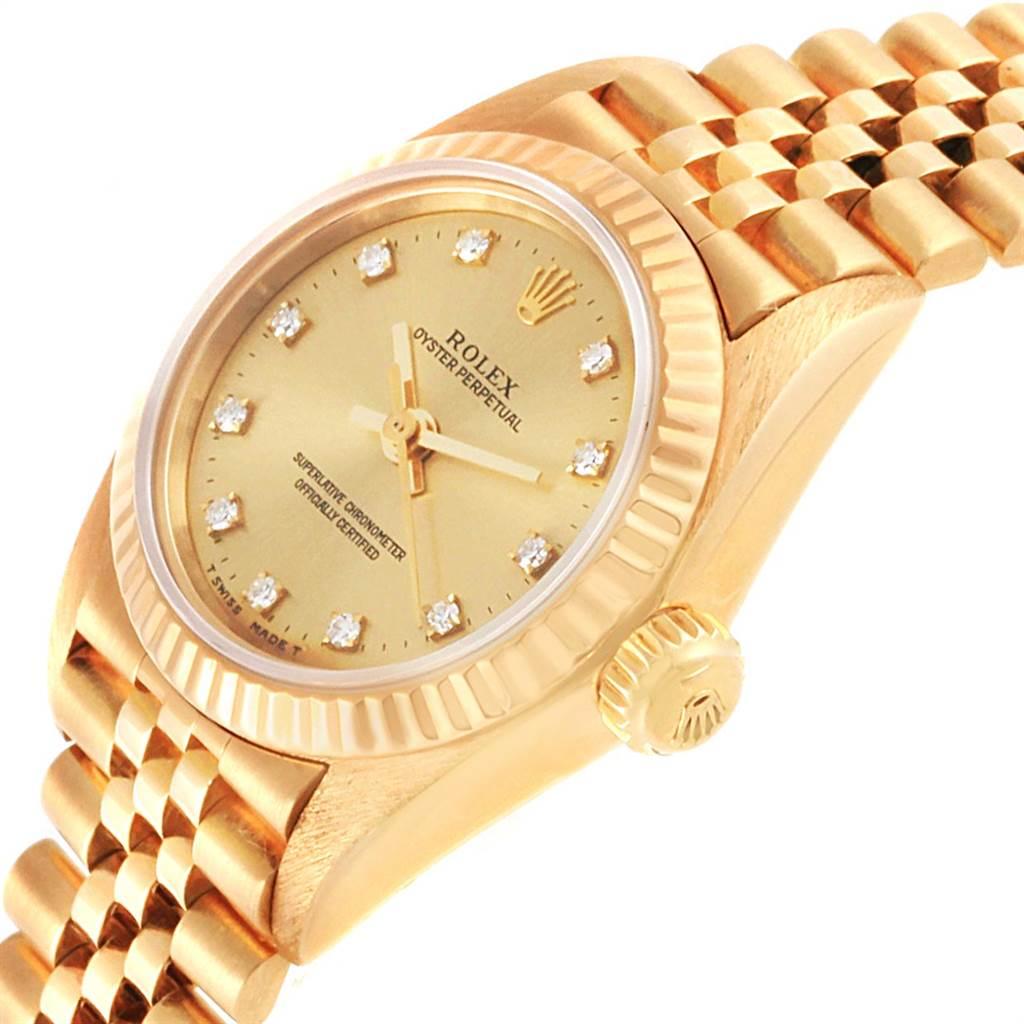 Rolex President No-Date Yellow Gold Diamond Ladies Watch 67198 2