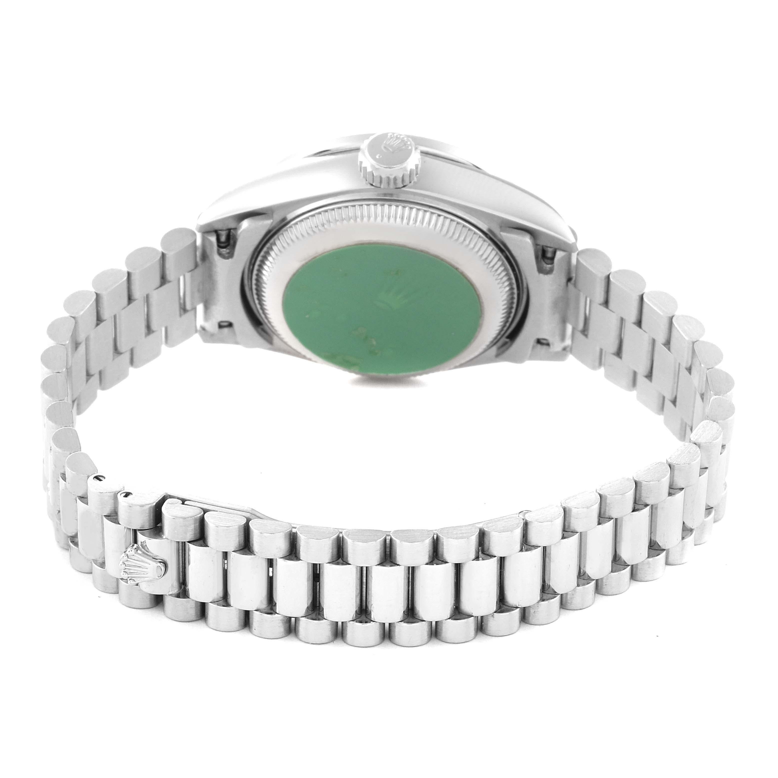 Rolex President Platinum Silver Dial Diamond Ladies Watch 69136 For Sale 3