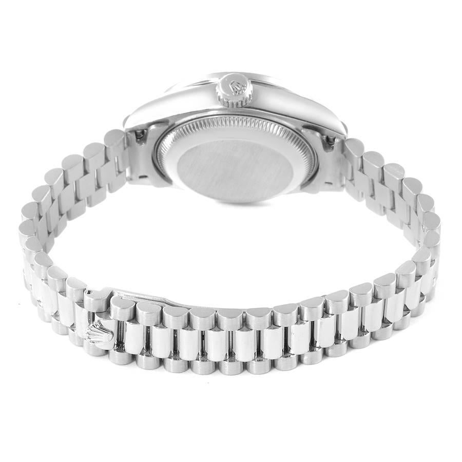 Rolex President Platinum Silver Diamond Dial Ladies Watch 69136 4