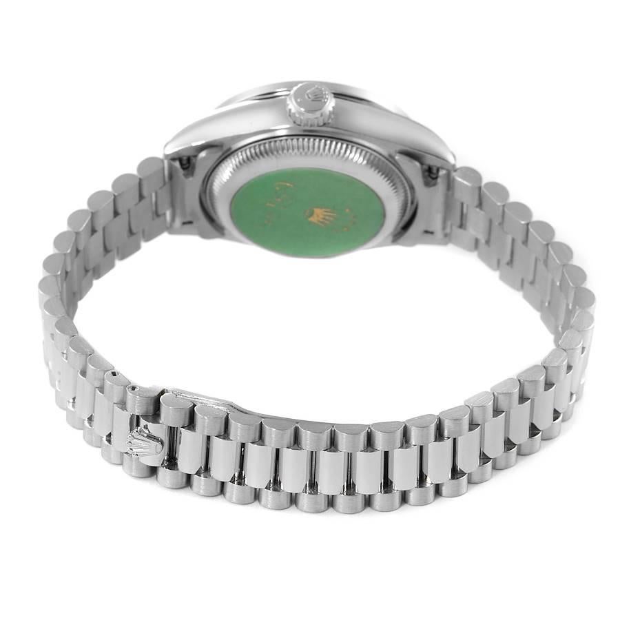 Rolex President Platinum Silver Diamond Dial Ladies Watch 69136 5