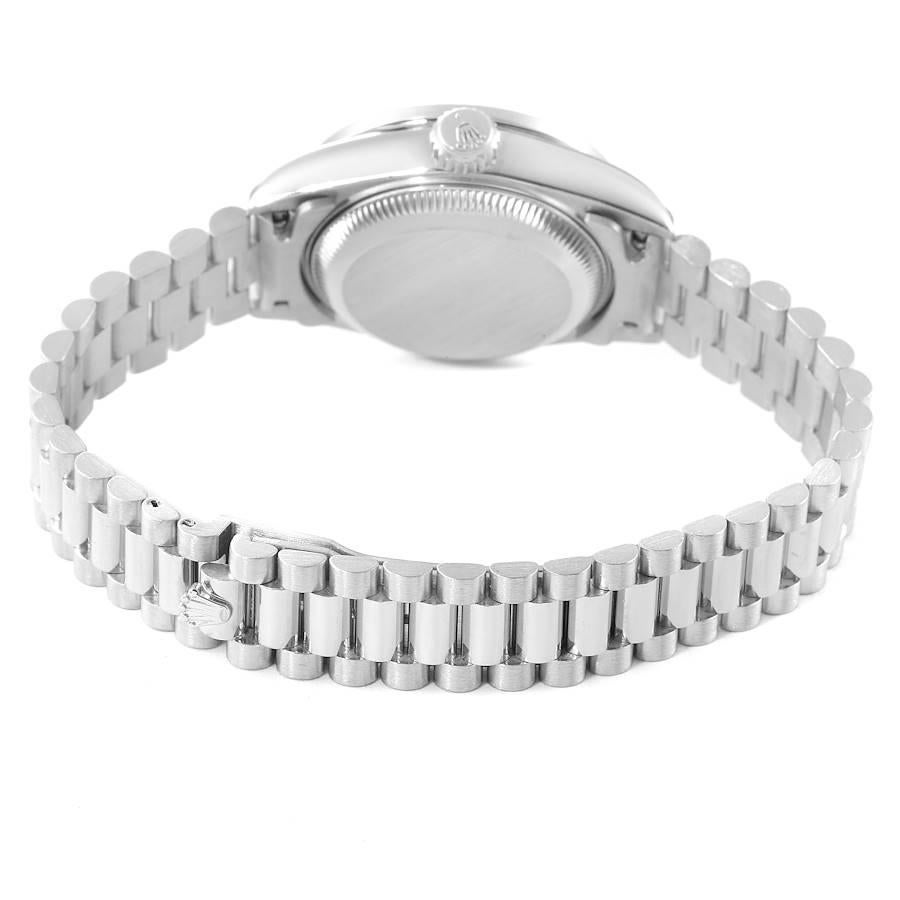 Rolex President Platinum Silver Diamond Dial Ladies Watch 69136 For Sale 5