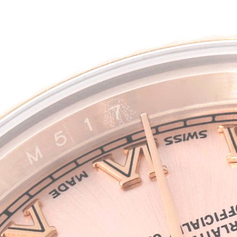 Rolex President Rose Gold Rose Roman Dial Ladies Watch 179175 Box Card In Excellent Condition For Sale In Atlanta, GA