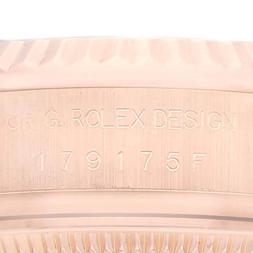 Women's Rolex President Rose Gold Rose Roman Dial Ladies Watch 179175 Box Card For Sale