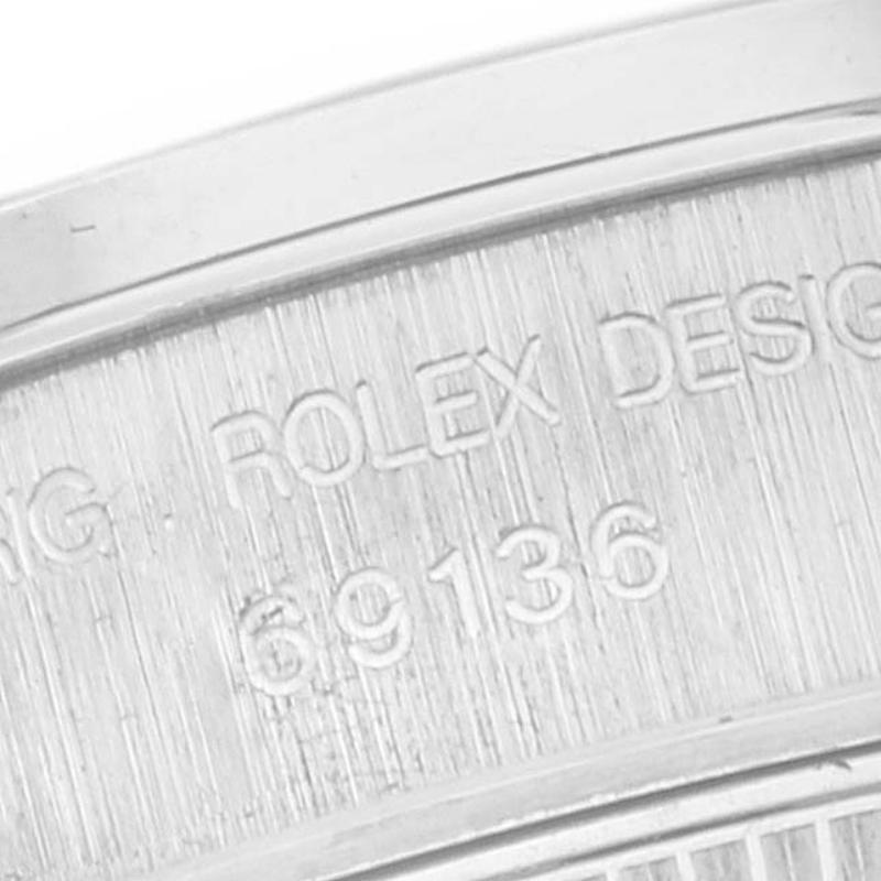 Rolex President Silver Dial Platinum Diamond Ladies Watch 69136 For Sale 2