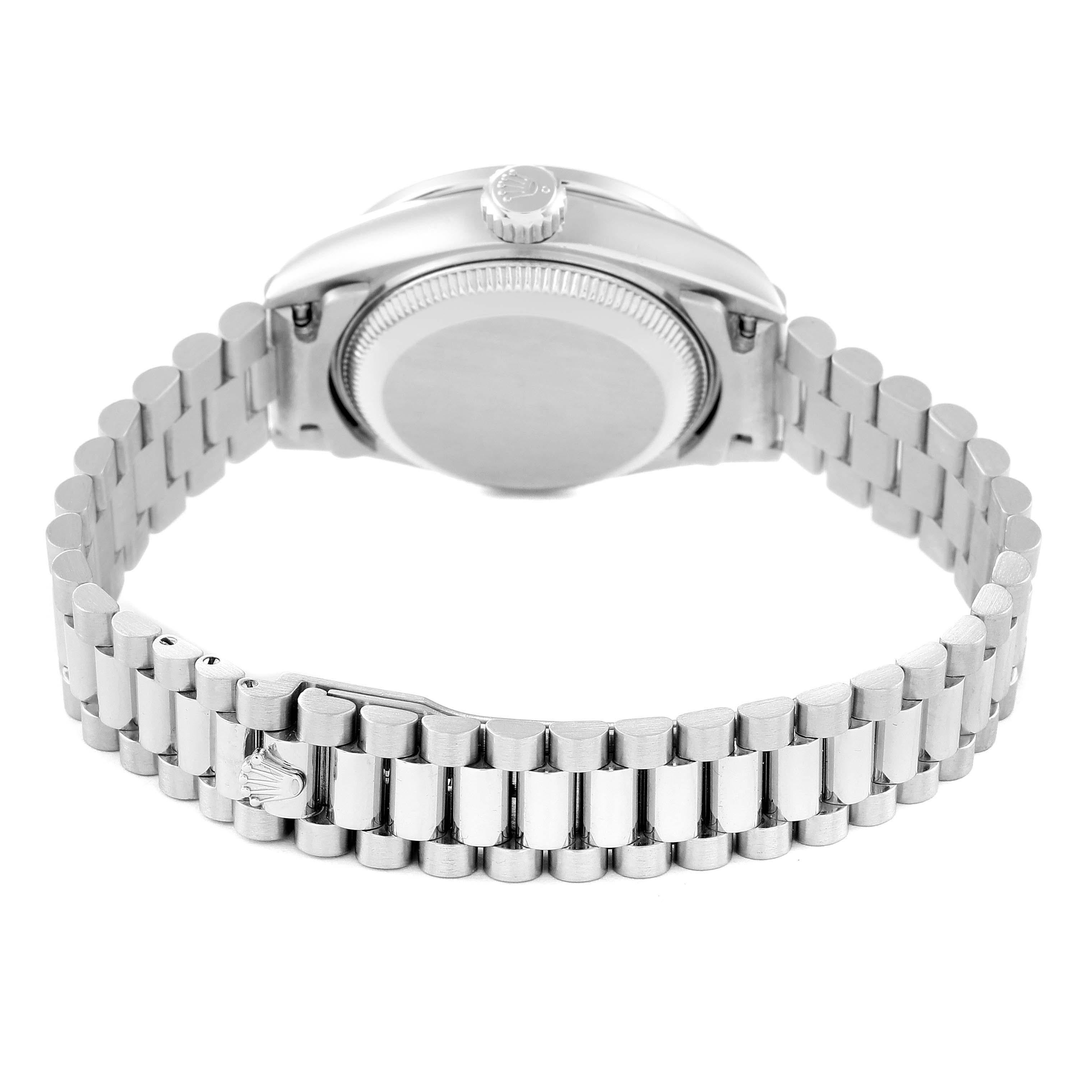 Rolex President Silver Dial Platinum Diamond Ladies Watch 69136 For Sale 5