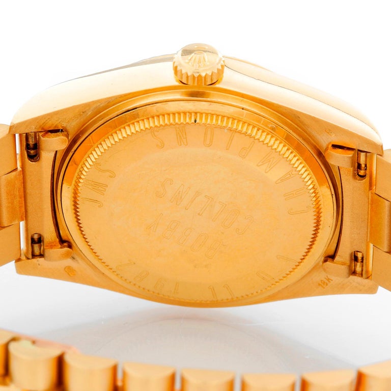 Rolex President SMU Bobby Collin's Day-Date 18 Karat Gold Men's Watch ...