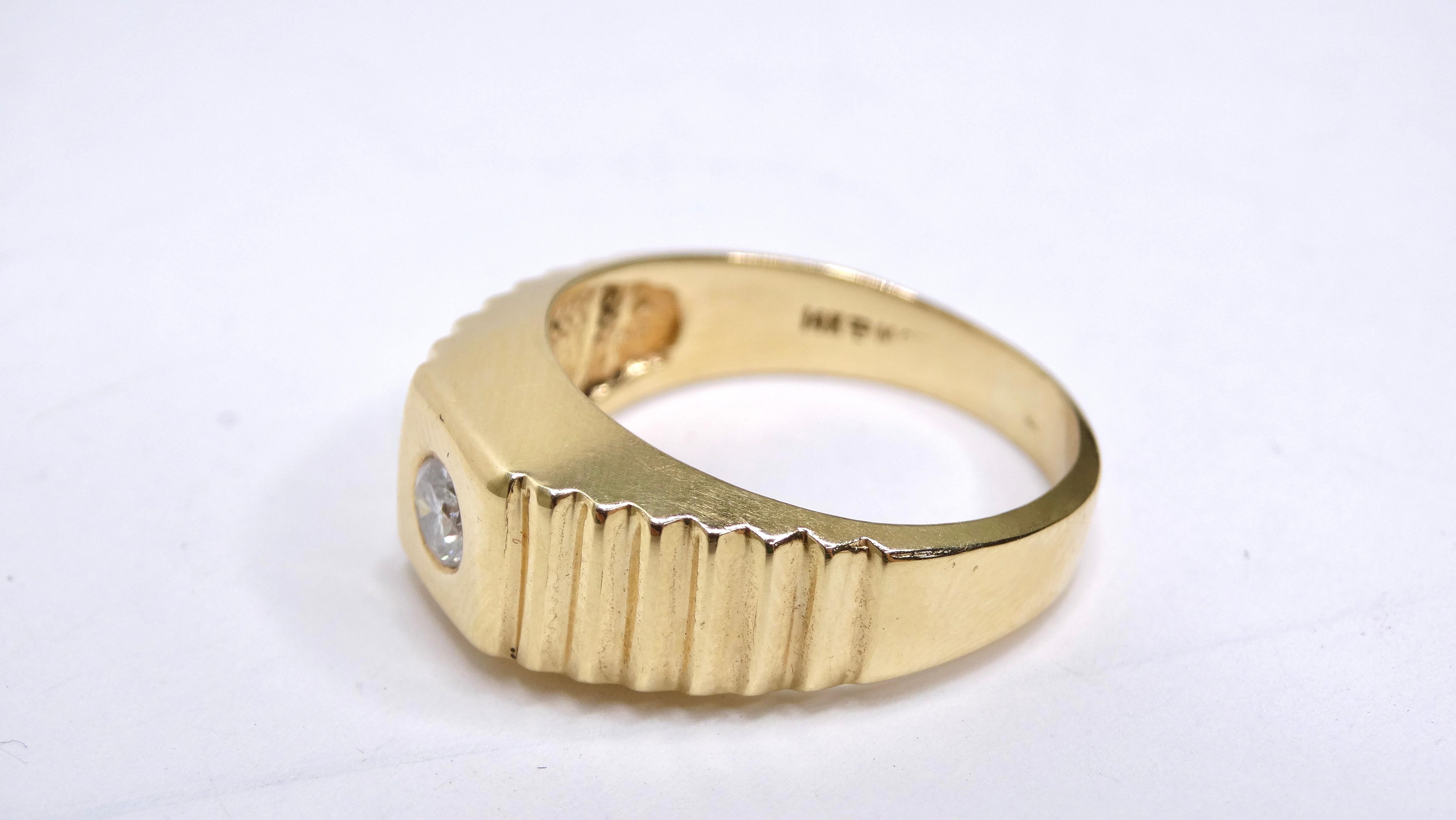 Round Cut Rolex President Style Diamond Men's Ring