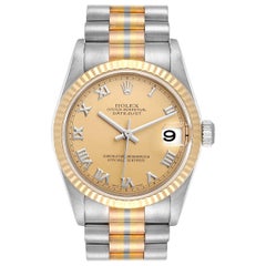 Rolex President Tridor 31 Midsize White Yellow Rose Gold Ladies Watch 78279