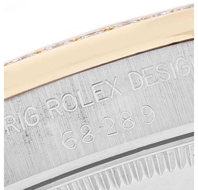 Rolex Montre President Tridor de taille moyenne en or blanc, jaune et rose avec diamants, pour femmes 68289 Excellent état à Atlanta, GA