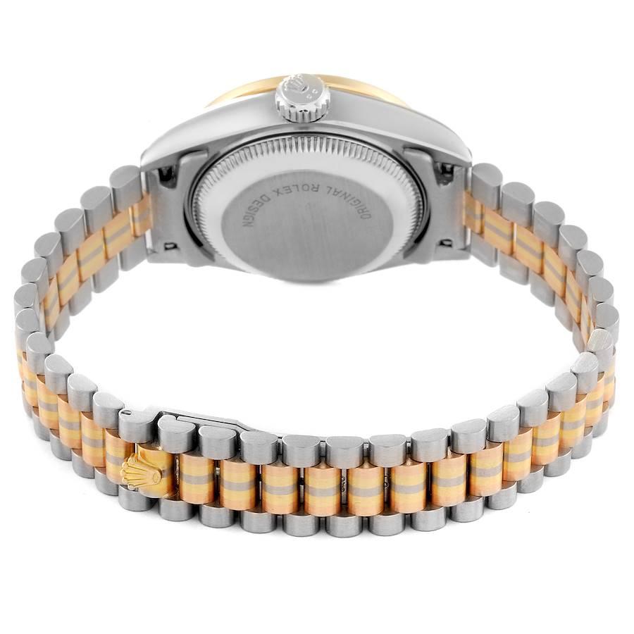 Rolex President Tridor White Yellow Rose Gold Bronze Dial Diamond Watch 69139 4