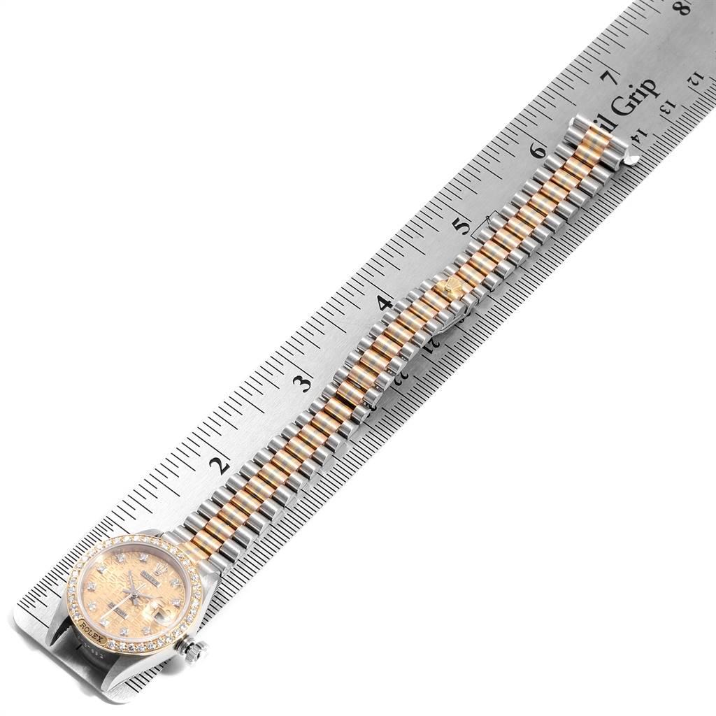 Rolex President Tridor White Yellow Rose Gold Diamond Ladies Watch 69179 3