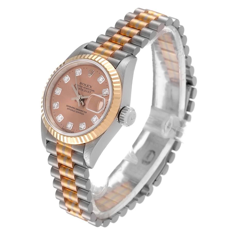 Women's Rolex President Tridor White Yellow Rose Gold Diamond Ladies Watch 69179