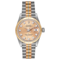 Rolex Präsident Tridor Weiß Gelb Rose Gold Diamond Watch 69179 Box Papiere