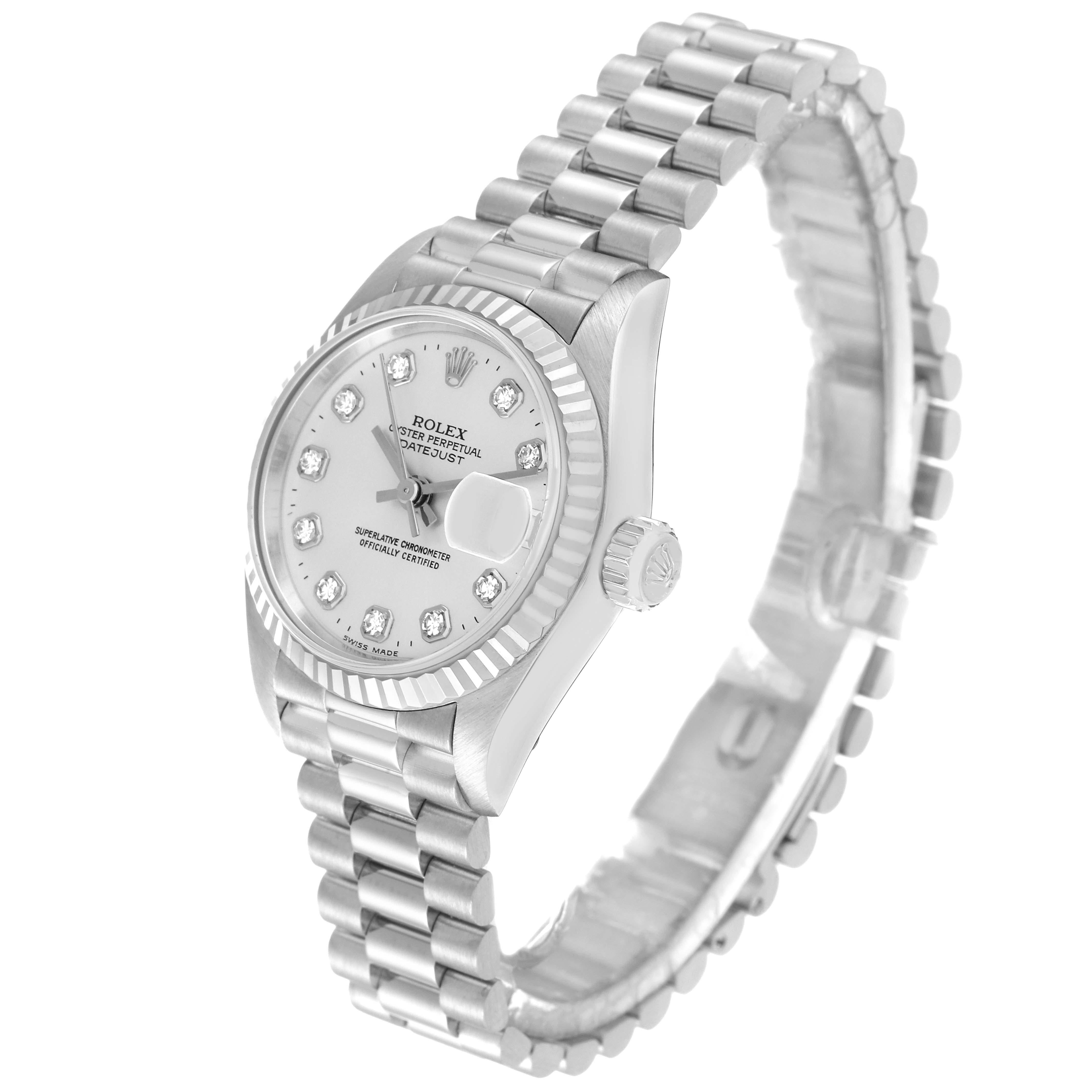 Rolex President White Gold Diamond Dial Ladies Watch 79179 Box Papers 4